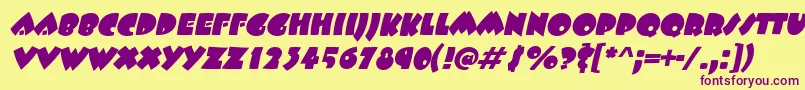 BeetlejuiceItalic Font – Purple Fonts on Yellow Background