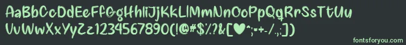 フォントLove Like This   – 黒い背景に緑の文字