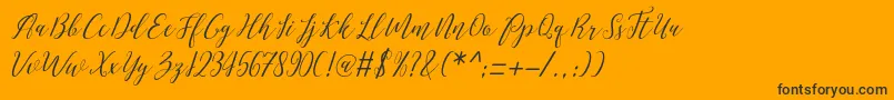 Love Malia Font – Black Fonts on Orange Background