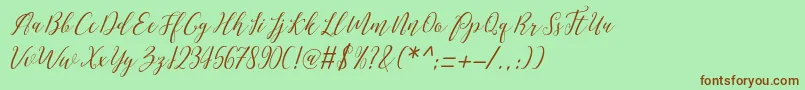 Love Malia Font – Brown Fonts on Green Background