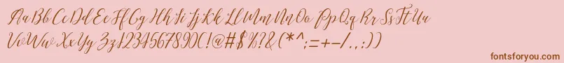 Love Malia-Schriftart – Braune Schriften auf rosa Hintergrund