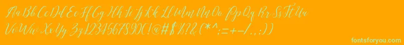 Love Malia Font – Green Fonts on Orange Background