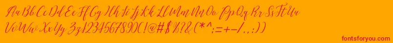 Love Malia Font – Red Fonts on Orange Background