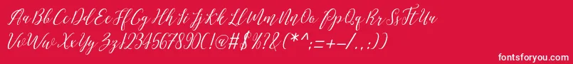 フォントLove Malia – 赤い背景に白い文字