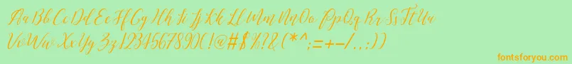 Love Malia Font – Orange Fonts on Green Background