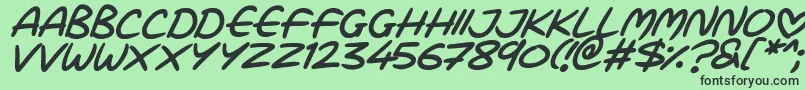 Police Love Marker Italic – polices noires sur fond vert