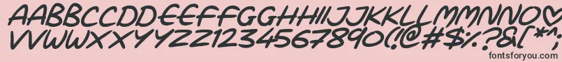 fuente Love Marker Italic – Fuentes Negras Sobre Fondo Rosa