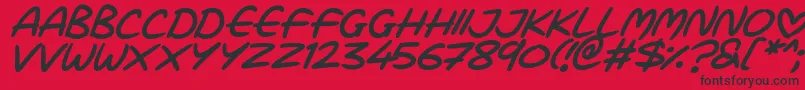 fuente Love Marker Italic – Fuentes Negras Sobre Fondo Rojo