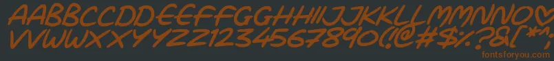 Love Marker Italic-fontti – ruskeat fontit mustalla taustalla