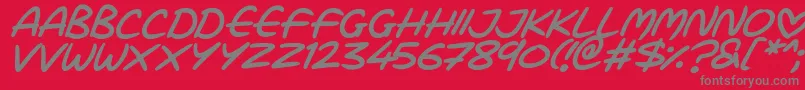 Czcionka Love Marker Italic – szare czcionki na czerwonym tle