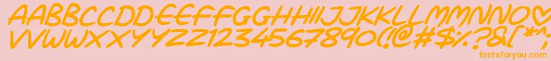 Love Marker Italic Font – Orange Fonts on Pink Background