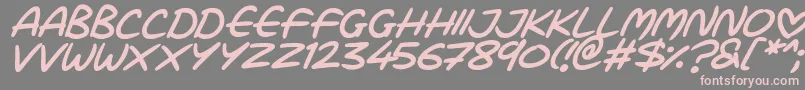 Fonte Love Marker Italic – fontes rosa em um fundo cinza