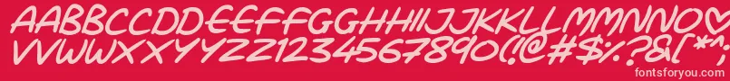 Fonte Love Marker Italic – fontes rosa em um fundo vermelho