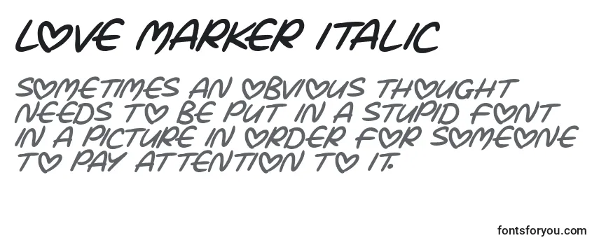 Love Marker Italic -fontin tarkastelu