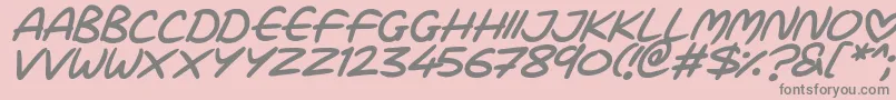 fuente Love Marker Italic – Fuentes Grises Sobre Fondo Rosa