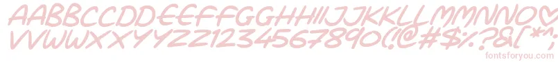 Love Marker Italic-Schriftart – Rosa Schriften auf weißem Hintergrund