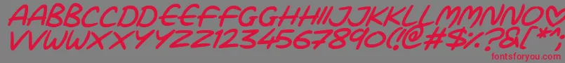 Love Marker Italic Font – Red Fonts on Gray Background