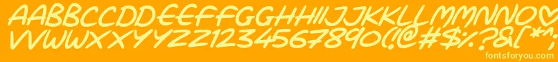Love Marker Italic Font – Yellow Fonts on Orange Background