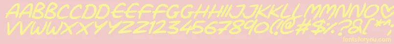 Love Marker Italic Font – Yellow Fonts on Pink Background