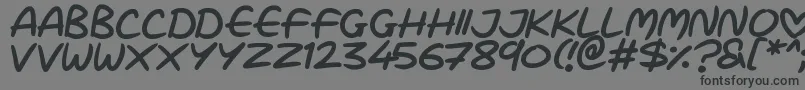 フォントLove Marker – 黒い文字の灰色の背景