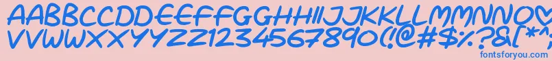 Love Marker Font – Blue Fonts on Pink Background