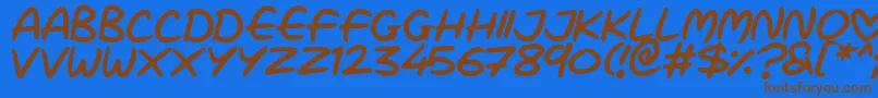 Love Marker Font – Brown Fonts on Blue Background