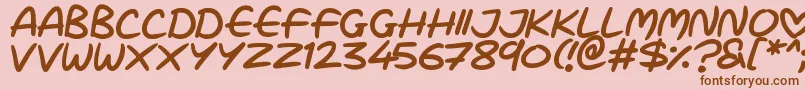 fuente Love Marker – Fuentes Marrones Sobre Fondo Rosa