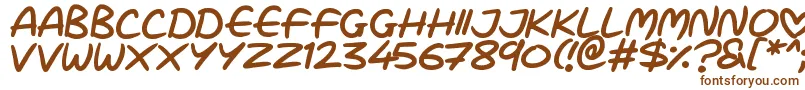 Love Marker-fontti – ruskeat fontit valkoisella taustalla