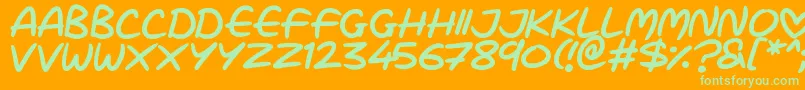 Love Marker Font – Green Fonts on Orange Background