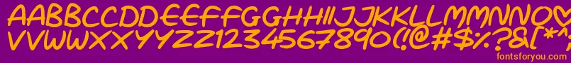Love Marker Font – Orange Fonts on Purple Background
