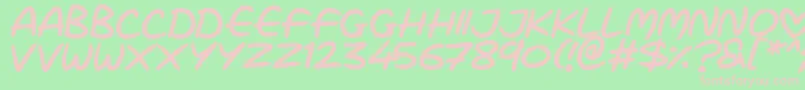 フォントLove Marker – 緑の背景にピンクのフォント