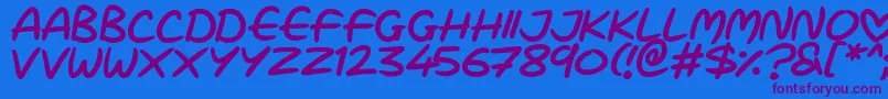 Love Marker Font – Purple Fonts on Blue Background