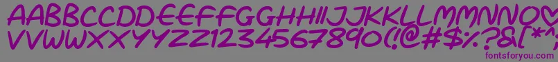 Love Marker-fontti – violetit fontit harmaalla taustalla