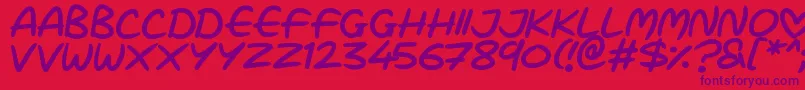 Love Marker Font – Purple Fonts on Red Background