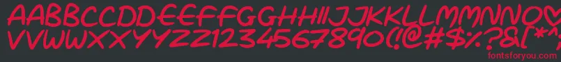 Love Marker Font – Red Fonts on Black Background