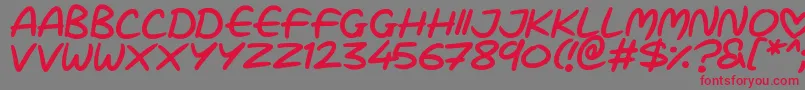 Love Marker Font – Red Fonts on Gray Background