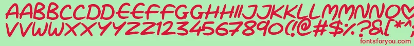 フォントLove Marker – 赤い文字の緑の背景