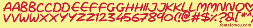 Love Marker Font – Red Fonts on Yellow Background