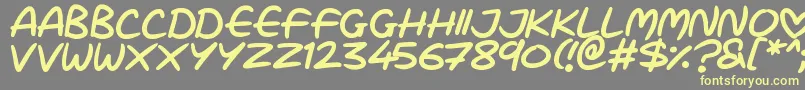 フォントLove Marker – 黄色のフォント、灰色の背景