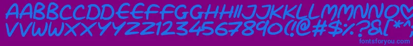 Love Marker-fontti – siniset fontit violetilla taustalla