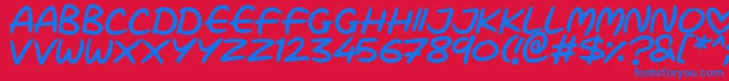 フォントLove Marker – 赤い背景に青い文字
