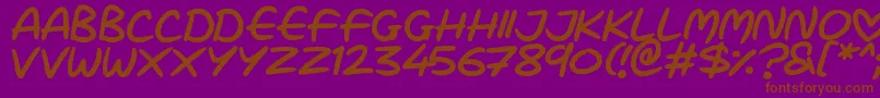 フォントLove Marker – 紫色の背景に茶色のフォント