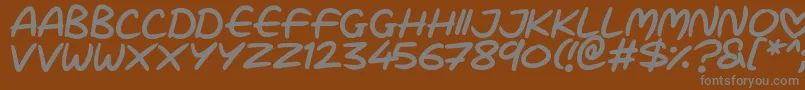 フォントLove Marker – 茶色の背景に灰色の文字