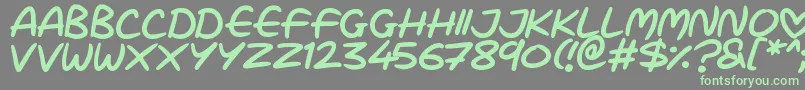 Love Marker-fontti – vihreät fontit harmaalla taustalla