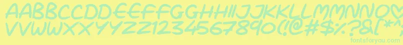 Love Marker Font – Green Fonts on Yellow Background