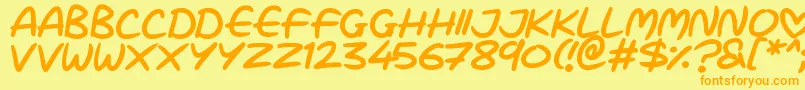 Love Marker Font – Orange Fonts on Yellow Background