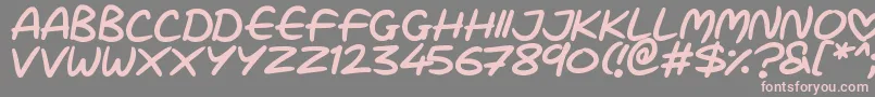 Love Marker-fontti – vaaleanpunaiset fontit harmaalla taustalla