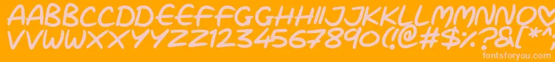 Love Marker Font – Pink Fonts on Orange Background