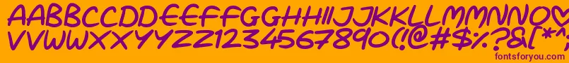 Love Marker Font – Purple Fonts on Orange Background