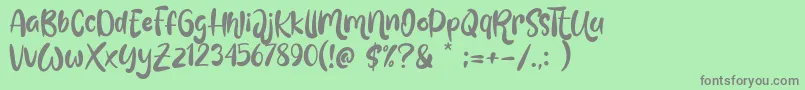 Love Mint-Schriftart – Graue Schriften auf grünem Hintergrund